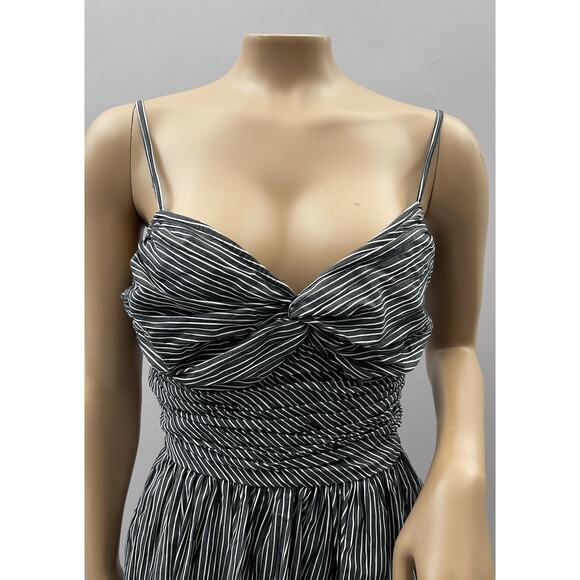 Tracy Reese Anthropologie Dress Women 10 Black Striped Bubble Hem Cocktail Retro - Picture 2 of 10